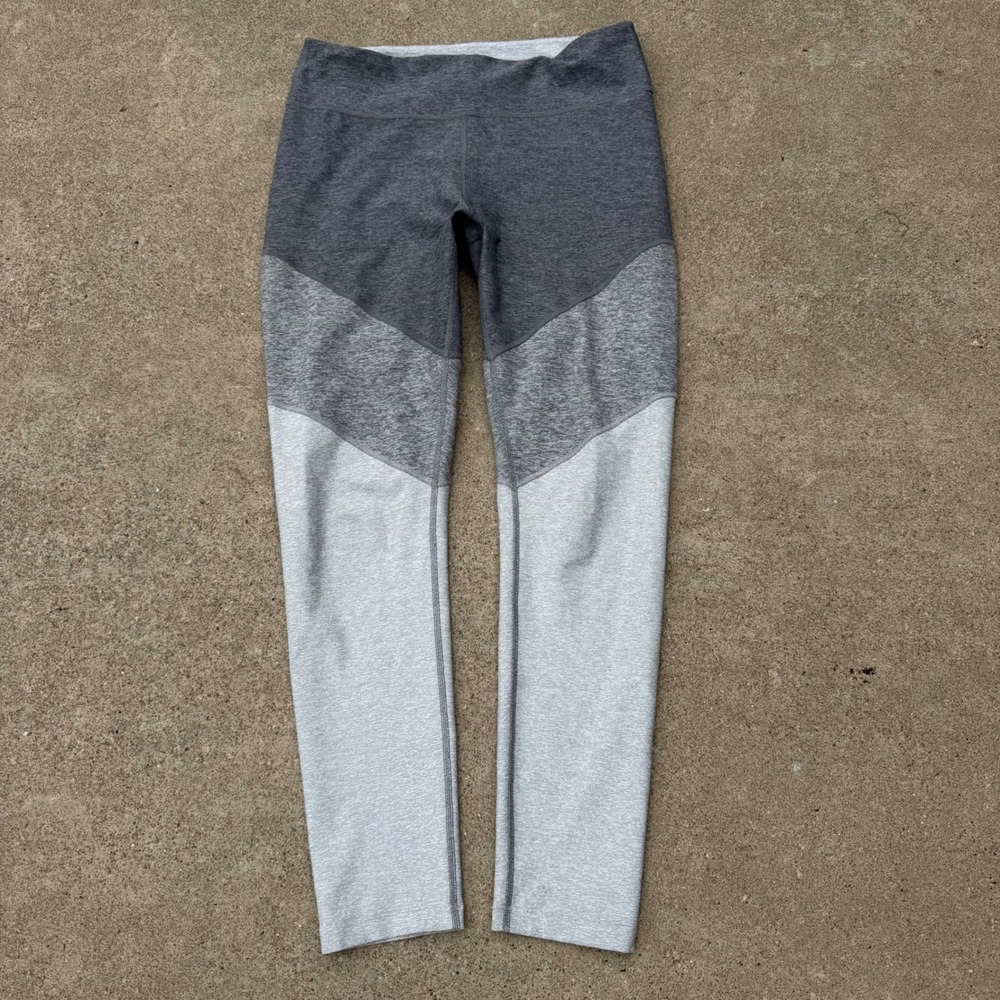 Outdoor Voices Leggings Womens L Grey Colorblock Warmup Yoga Activewear Gym